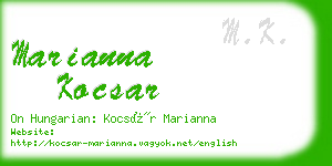 marianna kocsar business card